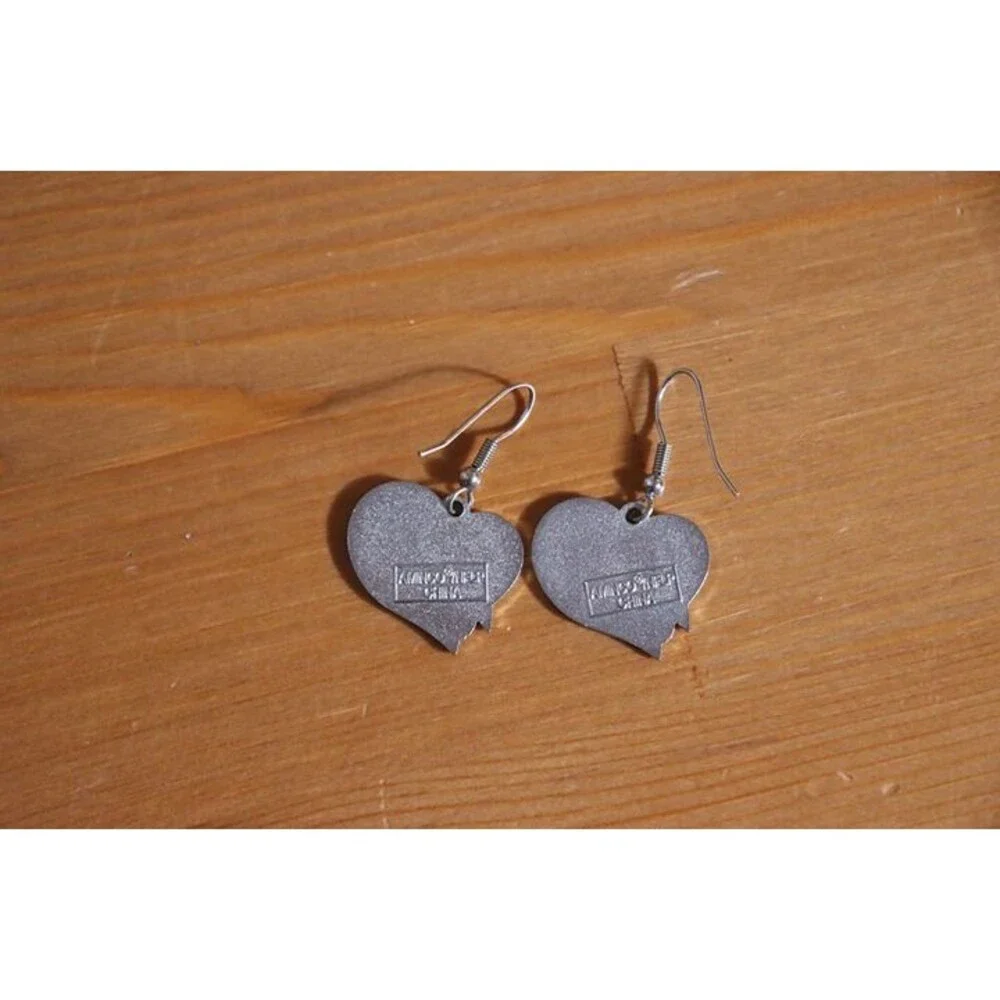 Vintage Washington Redskins Swirl Heart Dangle Earrings NFL